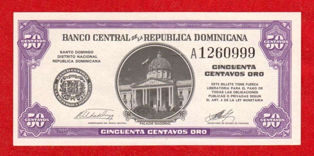 Доминикана, Доминиканская республика, 50 сентаво золотом, 1962, UNC, A 1260999 – ПЕРВАЯ ЛИТЕРА, RRR!