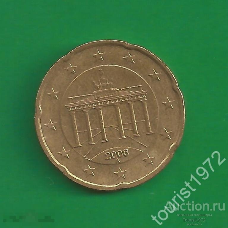 Германия 20 евроцентов 2006 год двор А