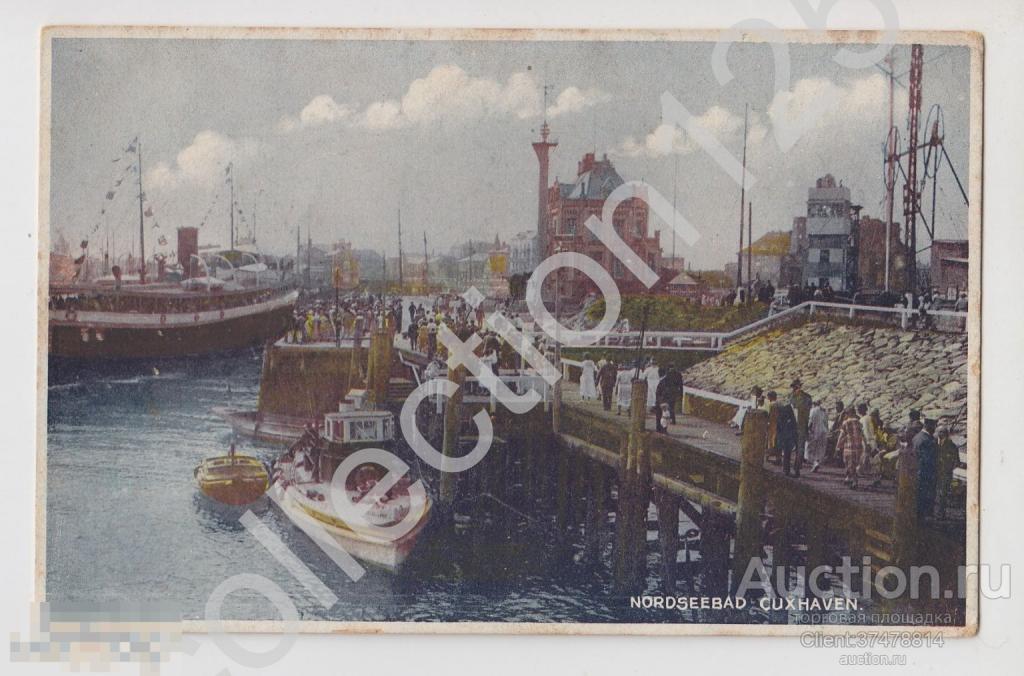 Nordseebad Германия. Пристань корабли пароход.