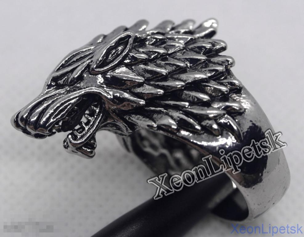 Кольцо Волк Голова Игра престолов Герб Старков Перстень Копия