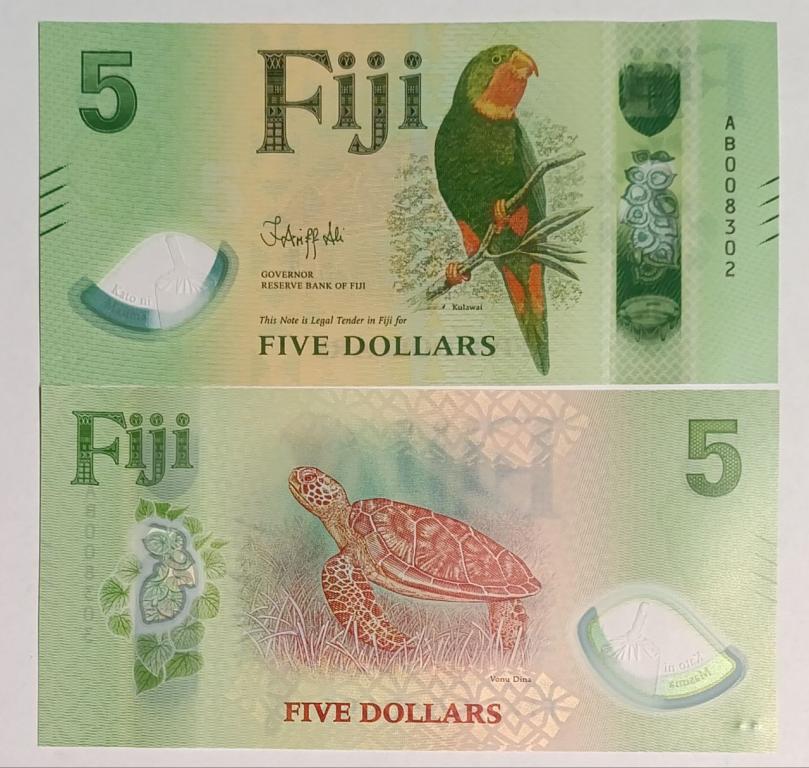 Фиджи 5 долларов 2026 "Черепаха Вону Дина" P-125 UNC полимер