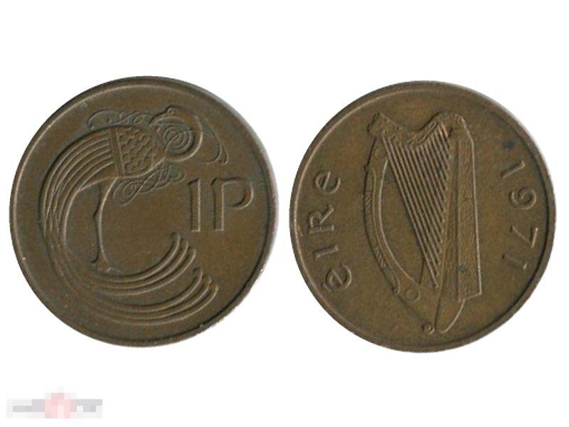 1 пенни Ирландии 1971 г., (из обращения)