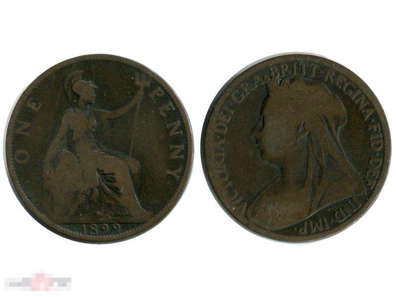 1 пенни Великобритании 1899 г.
