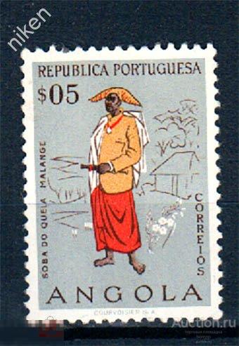 ПОРТУГАЛЬСКАЯ АНГОЛА 1957 КОЛОНИИ ВОЖДЬ ПЛЕМЕНИ КЕЛА ОДЕЖДА ЭТНОГРАФИЯ 70-1-300