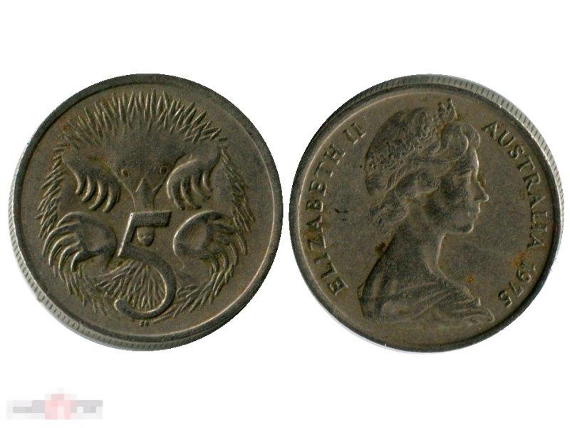 5 центов Австралии 1975 г.