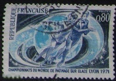 Марки Франции: Чемпионат мира по фигурному катанию в Лионе, ГАШ 1971 кн