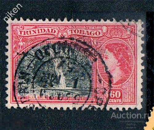 ТРИНИДАД И ТОБАГО 1953 БРИТАНСКИЕ КОЛОНИИ ЛАНДШАФТ ТРИНИДАД ВОДОПАД ГАШЕНИЕ 55-1-542