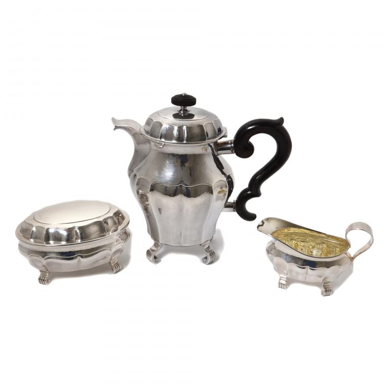 Серебряный кофейный сервиз, 3 предмета. Швеция