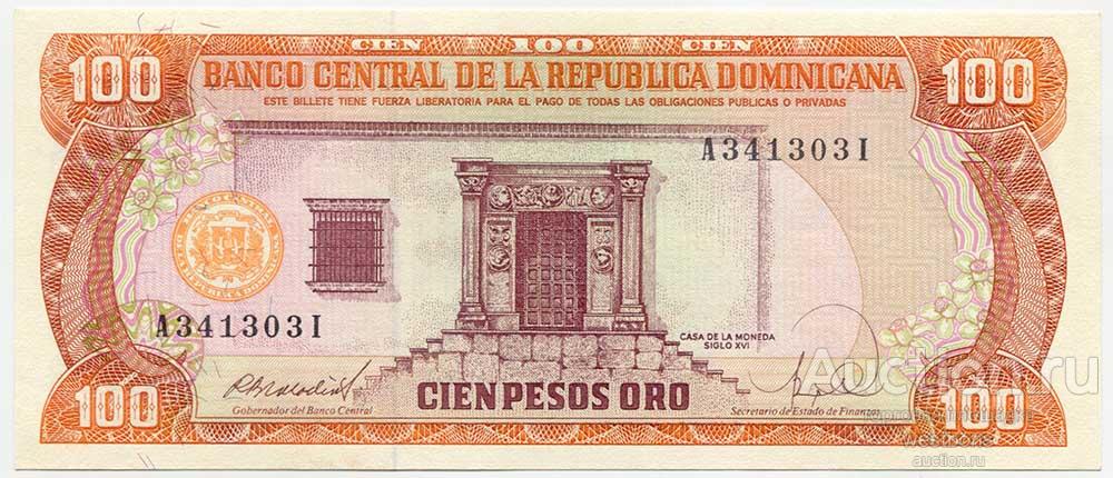 Доминикана Доминиканская республика 100 песо 1988 г. KM 128a UNC редкость