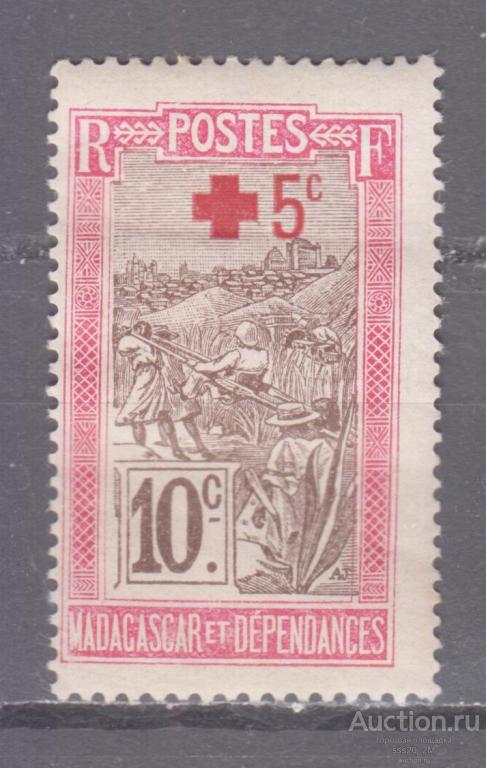 Мадагаскар 1915 паланкин плантации сизаля надпечатка Mi139 MH