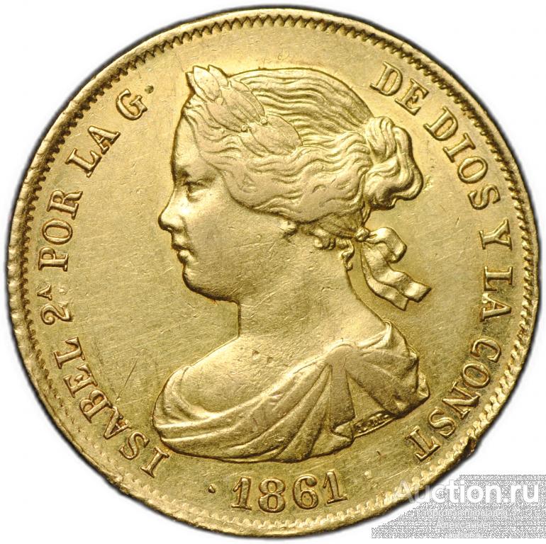 Монета 100 реалов 1861 Мадрид Испания