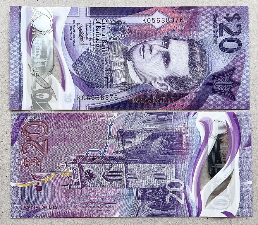 БАРБАДОС 20 ДОЛЛАРОВ 2024 ГОД ПОЛИМЕР UNC
