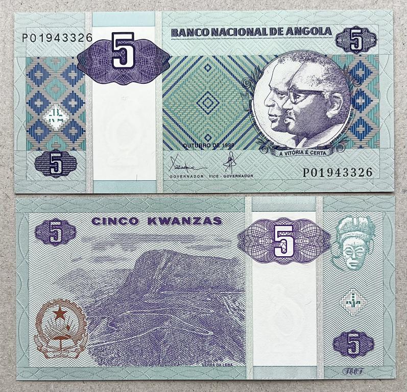 АНГОЛА 5 КВАНЗА 1999 ГОД UNC