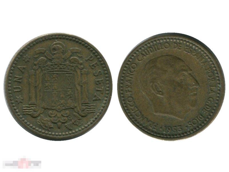 1 песета Испании 1953 г.