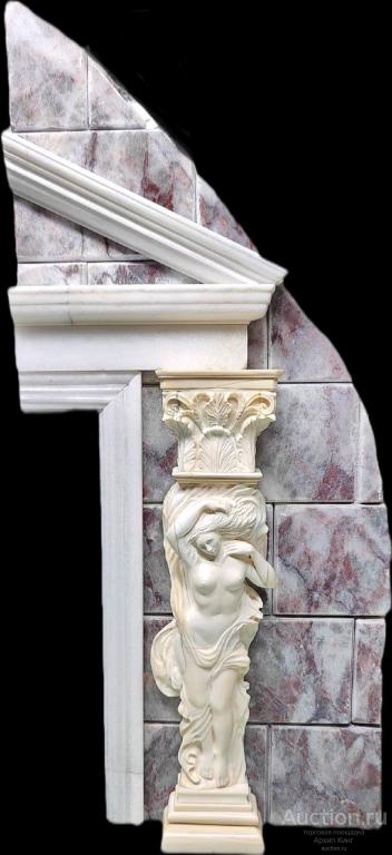 Кариатида. бивень мамонта. Мрамор.. Авторская работа.