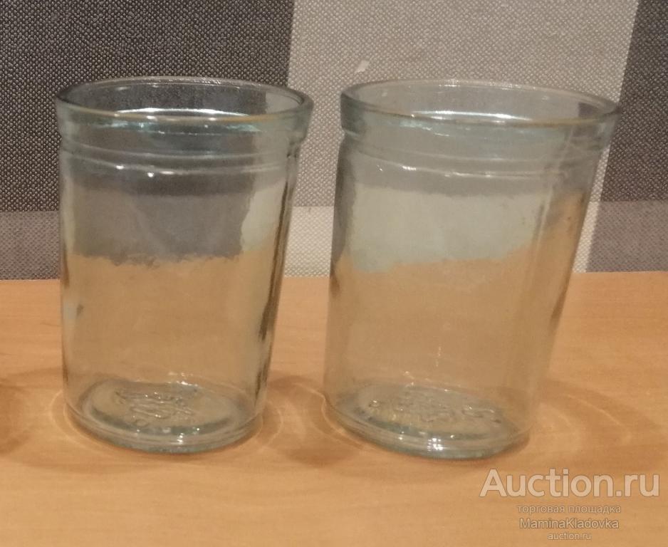 Гладкие стаканы из цветного бледно-зеленого стекла. Камышин СССР. 2 штуки