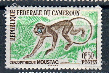 КАМЕРУН 1962 ФАУНА ОБЕЗЬЯНЫ ГОЛУБОЛИЦАЯ МАРТЫШКА 62-1-113