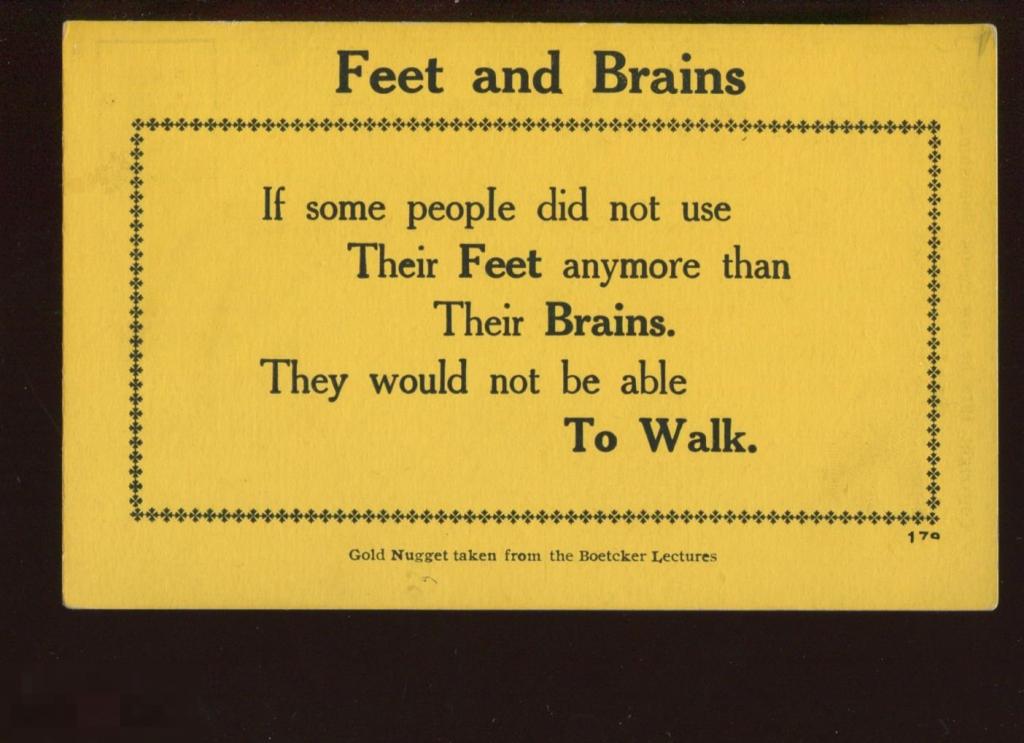 открытка, афоризм ноги и мозги