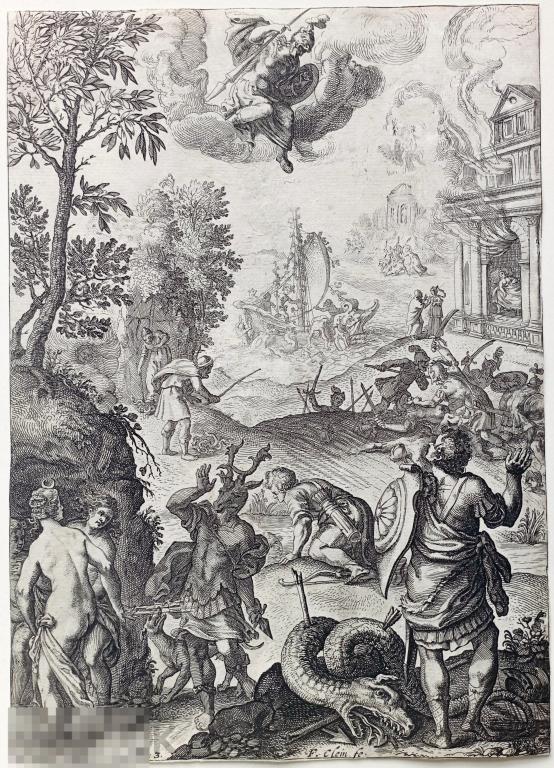 Гравюра 17 век Метаморфозы Овидия Мифология Англия