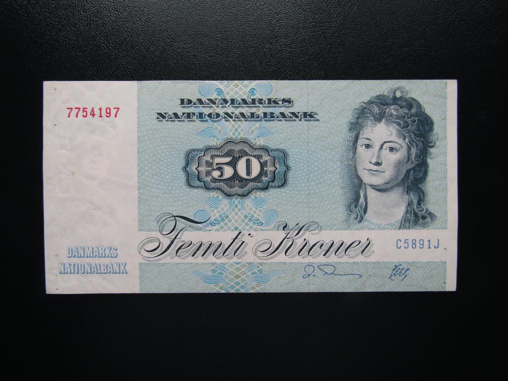 Дания - 50 крон 1972 (1989)г. Префикс С5. XF.