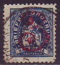 Германия городская частная почта Braunscweig Брауншвейг 1887г. Mi№ 15Bb надпечатка гаш.