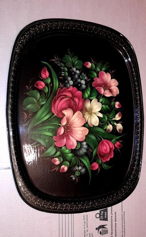 59х46,5 см СССР Жостово большой поднос металл