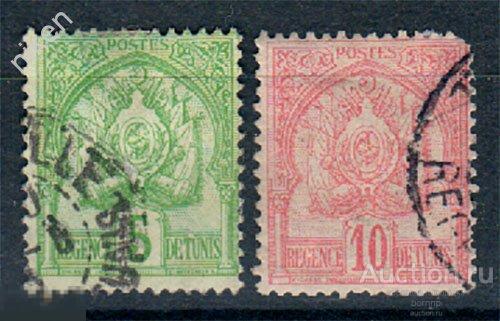 ФРАНЦУЗСКИЙ ТУНИС 1888 1893 КОЛОНИИ ГЕРБ СТАРИННЫЕ МАРКИ 19 ВЕКА 47-4-34