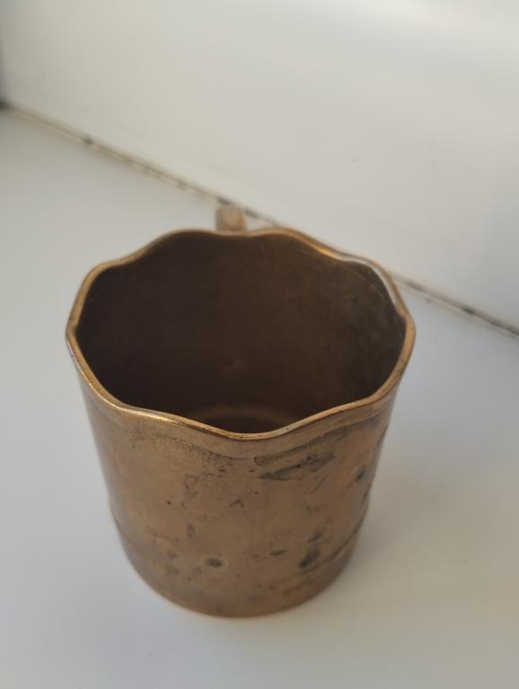 Подстаканник старинный. Латунь. Тяжелый. Клеймо GILDE. Германия.