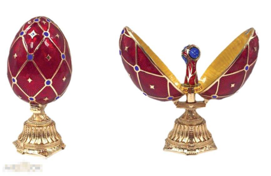 Яйцо Фаберже "Кубок" (красное) Fifa. Чемпионат мира 2018. Эксклюзив
