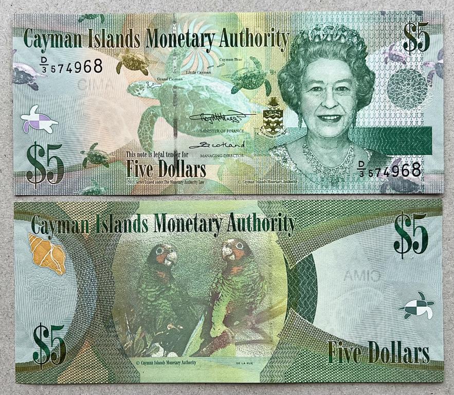 КАЙМАНОВЫ ОСТРОВА (КАЙМАНЫ) 5 ДОЛЛАРОВ 2018 ГОД UNC