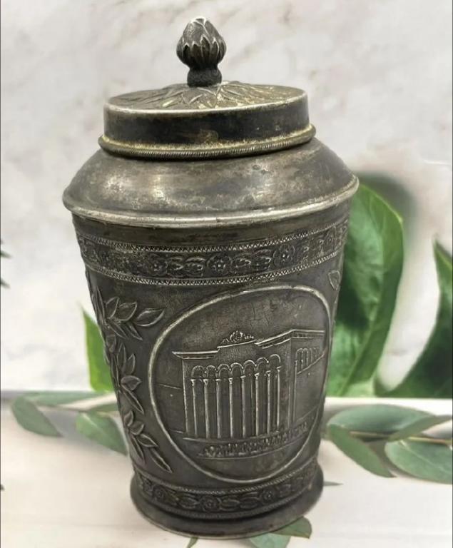 СЕРЕБРО! ДОВОЕННЫЙ СССР! ВОСХИТИТЕЛЬНАЯ СЕРЕБРЯНАЯ ЧАЙНИЦА "ВДНХ -АЗЕРБАЙДЖАН"!