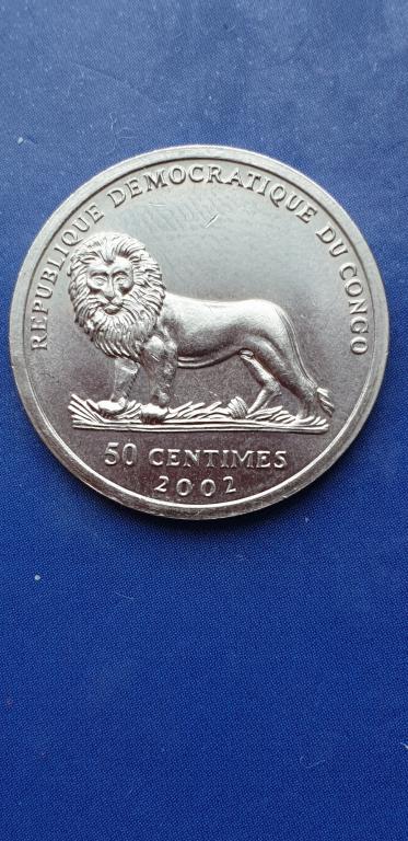 Конго 50 сентимос 2002 года. UNC.