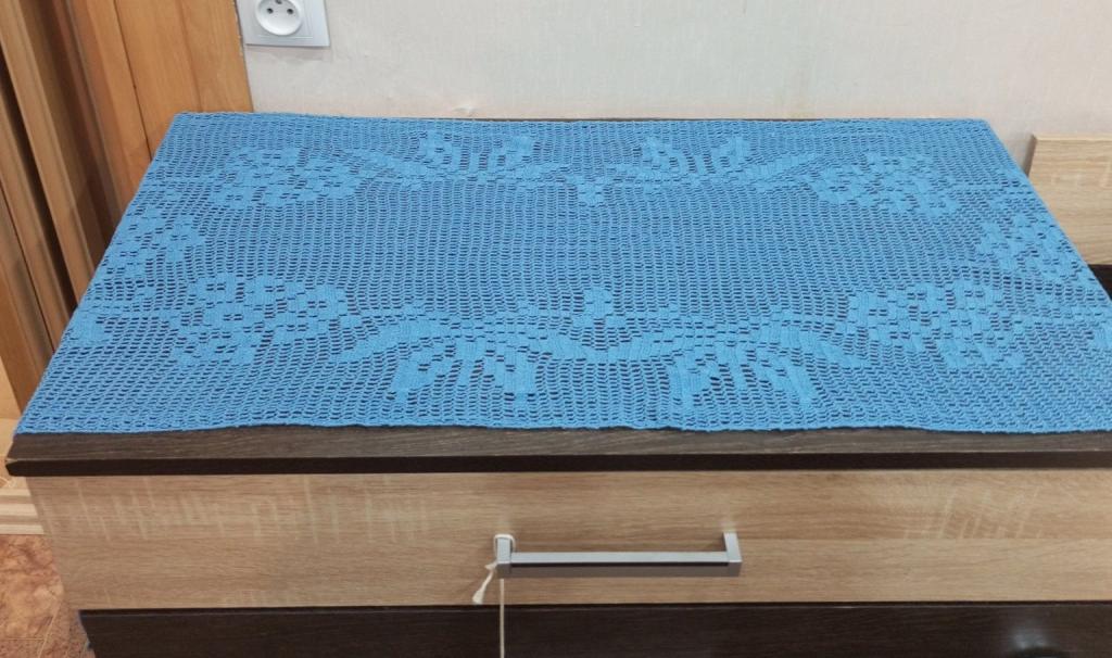 Салфетка дорожка филейное кружево цветы вязаное крючком СССР