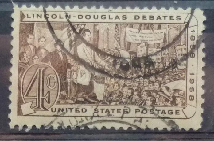США 1958  Mi# 735   Дебаты Линкольна и Дугласа