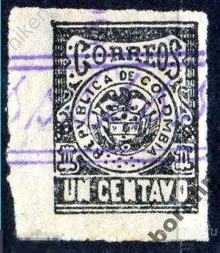 КОЛУМБИЯ.1901! ГЕРБ.ОРЕЛ.Б/З.ГАШЕНИЕ!!!