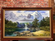 Картина "Горный пейзаж". Холст, масло.