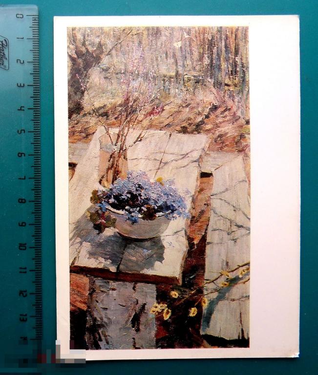 Токарев ВЕСНА 1972 - Е14(Ж.Р.Ф.) - цветы НАТЮРМОРТ живопись чистая