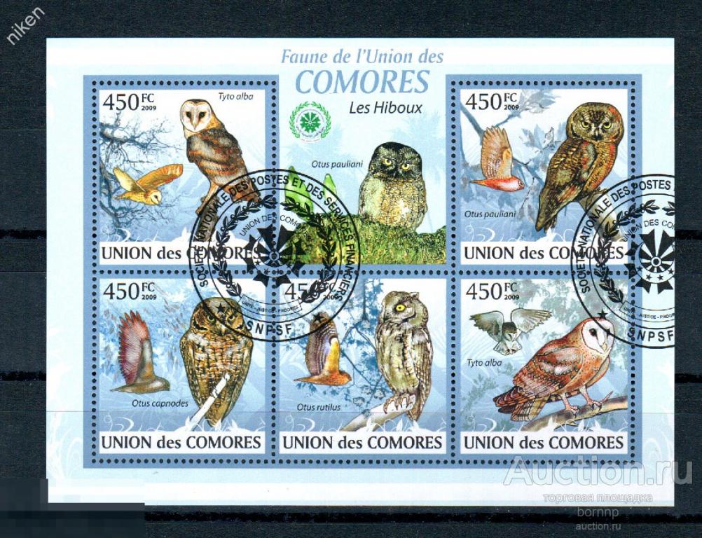 КОМОРСКИЕ ОСТРОВА КОМОРЫ 2009 ХИЩНЫЕ ПТИЦЫ СОВЫ 42-2-100