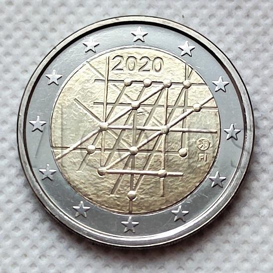 Финляндия 2 евро 2020 100 лет университету Турку UNC 68121
