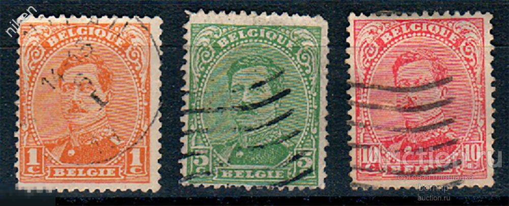 БЕЛЬГИЯ 1915 СТАНДАРТ КЛАССИКА КОРОЛЬ АЛЬБЕРТ ПМВ 43-3-50