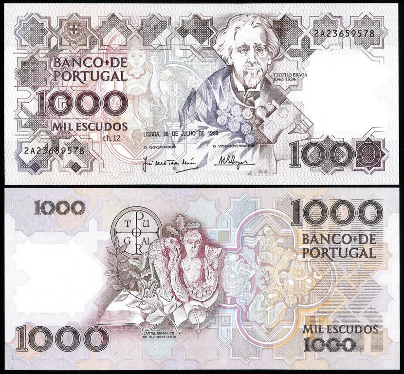 Португалия 1000 эскудо 1990 год. UNC