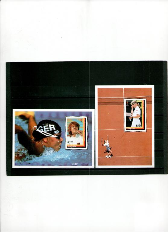 Марки спорт Гайана Олимпийские игры 1996 Атланта США Плавание Теннис