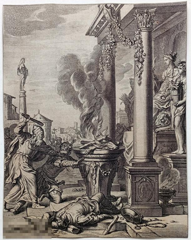 Восстание Маккавеев Гравюра 17 век Ветхий Завет Германия Ян де Висхер