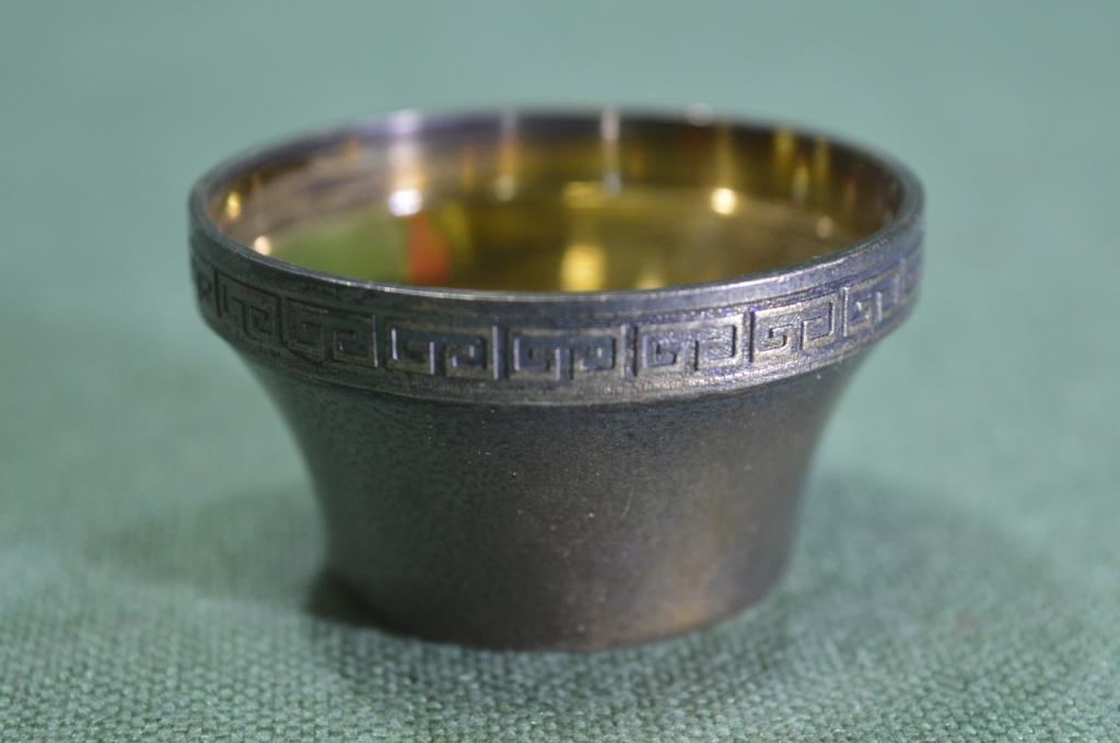 Солонка серебряная "Модерн". Серебро 916 проба. Позолота. Прибалтика. СССР. #U