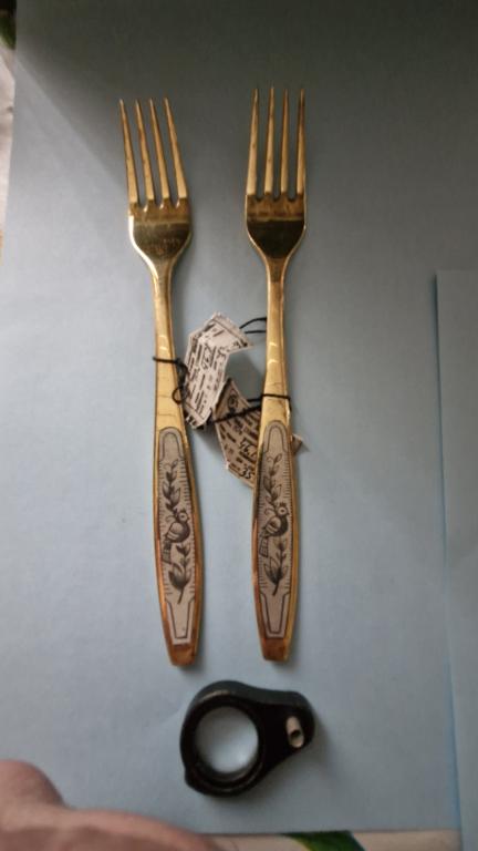 Вилки  десертные. Серебро, 875 проба. 2 штуки.Северная чернь Состояние.