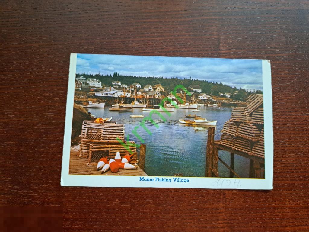 Открытка. Рыбацкая деревня. Пляж.   К1504