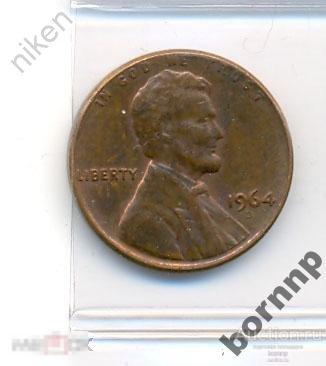1 ЦЕНТ  США 1964 D  ПРЕЗИДЕНТ ЛИНКОЛЬН