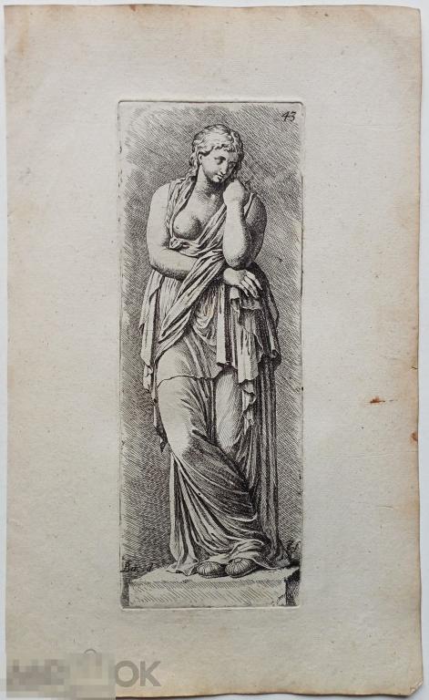 Туснельда Гравюра 17 век Скульптура Древний Рим Античность Офорт 43