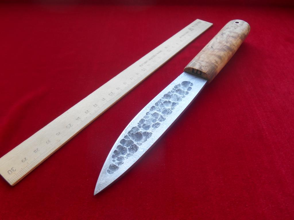 Нож Охотничий Якутский Якут Дамаск Толщина обуха 4 мм. Хищный Редкий Люкс