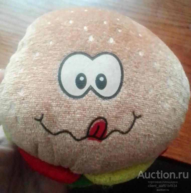 игрушка Живой Бигмак  (большой бургер) мягкая, ручная работа